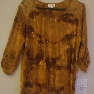 Dress Barn gold/brown Dressy Top Sz XL